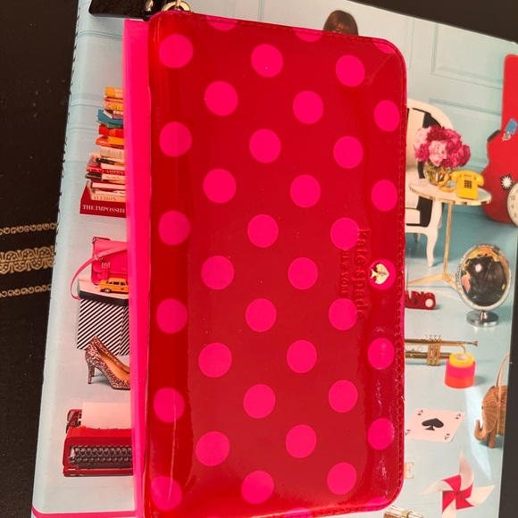 kate spade Handbags - Kate space patent leather Polka dot Lacey wallet with original box.